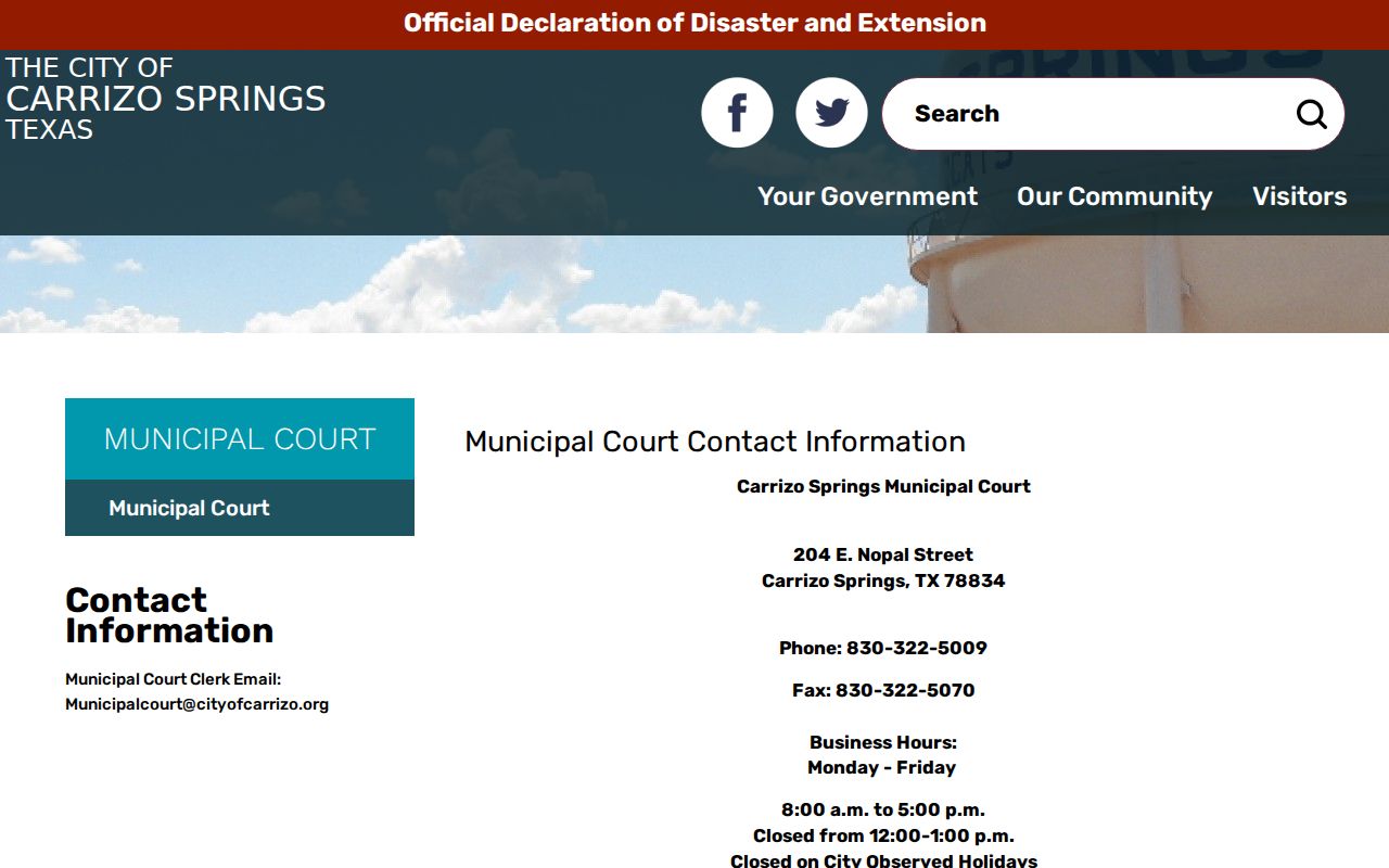 Carrizo Springs warrant search: municipal court contact and payment information